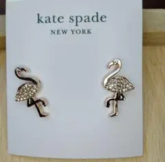 kate spade new york ピンクゴールドダイヤフラミンゴピアス