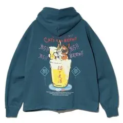 go slow caravan 猫と麦酒 パーカー