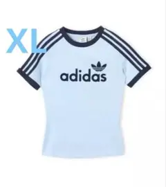 adidas ストライプ XLラグランJC7704 半袖 Tシャツ ライトブルー