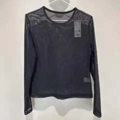 ユニクロ シアークルーネックT L ブラック