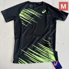 【新品】ASICSアシックス 半袖Tシャツ ブラックスポーツMメンズ陸上ウェア