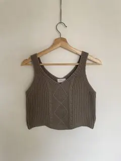 韓国MONOCODE CREAM BEIGE MYMYTニットベストビスチェ