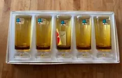 未使用品　当時もの　昭和レトロ　ADERIA アデリアレトロ　脚付きグラスカラー
