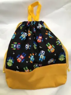 最終値下げ！一点もの！体操服入れ　ロボット柄　ハンドメイド