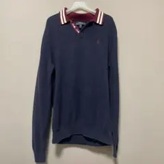 Polo Ralph Lauren ネイビー 長袖ポロシャツ　XL レッド　古着
