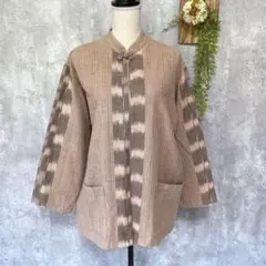 和風 ジャケット 羽織り 綿100% タイ製 昭和レトロ 渋い ワンボタン F