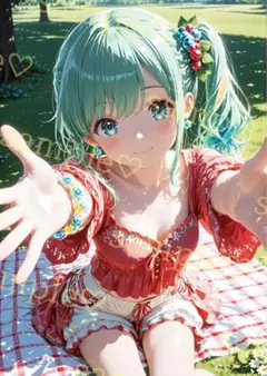 キラキラ　かわいい　AIイラスト　ポスター　A4サイズ　a696
