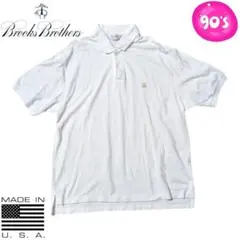 90s BROOKS BROTHERS ホワイト 半袖ポロシャツ USA製