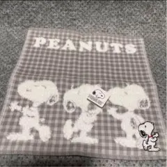 スヌーピー ハンドタオル ★ベージュチェック★ 新作 新品