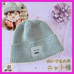 ニット帽 ぬい服 ハット 帽子 被り物 人形用 服 グレー 20cmのサムネイル