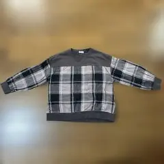 ペアマノン グレー系 チェック柄 Tシャツ 130のサムネイル