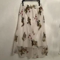 snidel スナイデル　フラワープリント フレアスカート