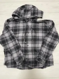 HARE バンドカラーシャツ チェック F 黒灰のサムネイル