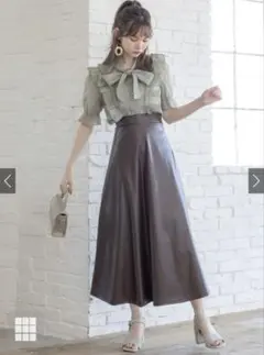 レザースカート ロングスカート