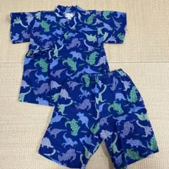 甚平 青 ブルー 恐竜 100