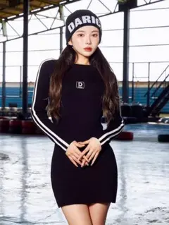 darich ダブルラインニット ミニワンピース