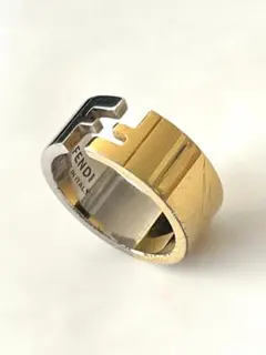【FENDI】フェンディリングSサイズ約十六号ツートンゴールド×シルバー