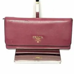 プラダ PRADA サフィアーノレザー 長財布 フラップウォレット ピンク