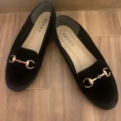 cocoa 黒 ローファー 金具付き