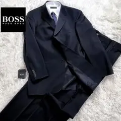 ✨未使用級 HUGO BOSS ダークグレー ストライプ セットアップスーツ