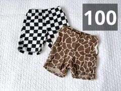 マーキーズ　ショートパンツ　チェッカー柄　キリン柄　100 2点
