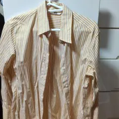 UNIQLO オレンジと白のストライプ Sサイズ 長袖シャツ