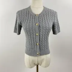 美品 H&M エイチアンドエム ケーブルニットカーディガン トップス 金ボタン