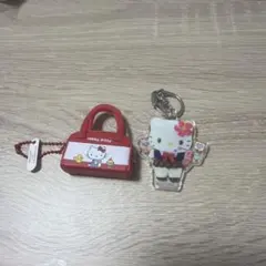 ハローキティ ミニチュアバッグ アクリルキーホルダー 2点セット