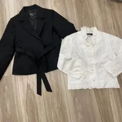 COMME CA ISM 黒ジャケット&ブラウス