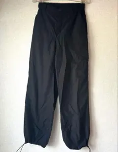 ブラック ワークパンツ ゴムウエスト カーゴパンツ