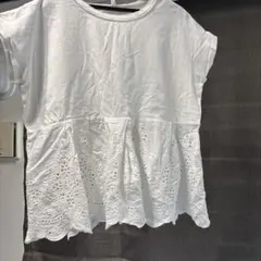 coca ホワイト レース切り替え 半袖Tシャツのサムネイル