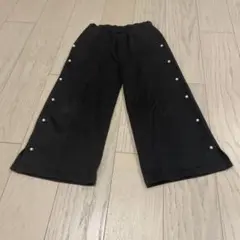 黒 パール　ワイドパンツ 130 あったかパンツ