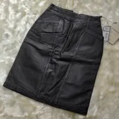 【新品】 レディース レザースカート タイトスカート 本革 ひざ丈 スリット