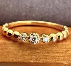 美品 K10金ダイヤモンド指輪三連セットハーモチーフ リング 3点セット 