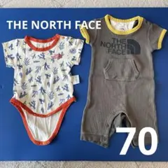 【値下げ】THE NORTH FACE カクタス柄ロンパース 70 半袖 夏