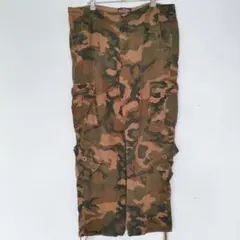 マッチスティック カーゴパンツ 紐裾 迷彩柄 XXL 茶緑黒 ビッグサイズ 綿のサムネイル