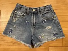ZARA Disney Stitch デニムショートパンツ 131cm