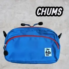 CHUMS チャムス ショルダーバッグ ブルー コンパクト ダブルファスナー