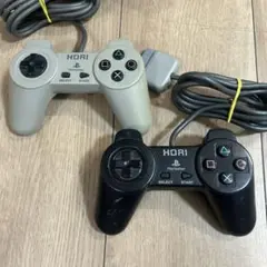 PS1 PS2 HORI コントローラー　グレー　ブラック　2個セット ②