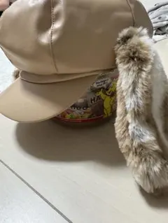 スヌーピー耳付きベレー帽キャメル