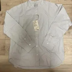 無印良品　洗いざらしブロード　スタンドカラーシャツ