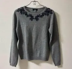 【美品】Keith キース ラメ刺繍ハイゲージニット