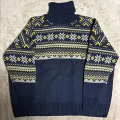 【新品未使用品】wudgeboy ノルディック柄タートルネックニット