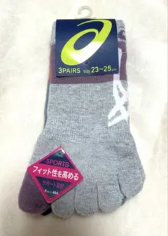★値下げ！ASICS 5本指ソックス 23-25cm 3足セット