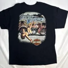 Harley-Davidsonピンナップガールファイヤーパターン Tシャツ - メルカリ