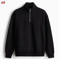 【新品タグ付】H&Mリラックスフィット ハーフジップスウェットトップス