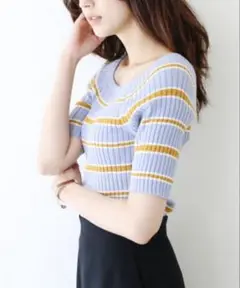 Rouge vif オフショル半袖リブニット
