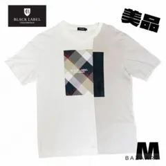 バーバリー ブラックレーベルクレストブリッジ ノバチェック Tシャツ 白ホワイト