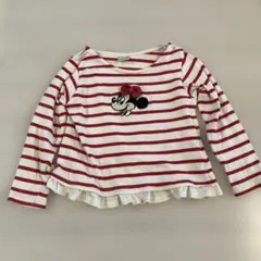 petit main ストライプ柄長袖カットソー 100