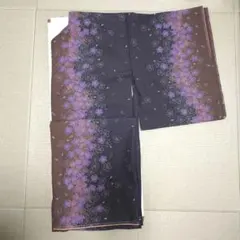 小紋　柄 着物 ブラック　グレー　ダークブラウン 花模様　桜　ポリエステル